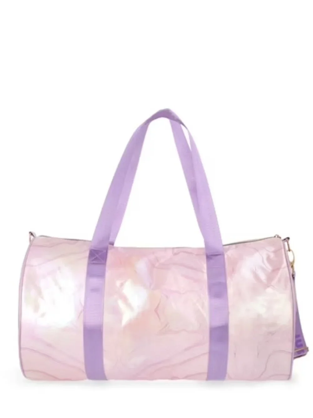 NWT Justice Pink Print Round Duffle Bag Girls Gym Travel Overnight